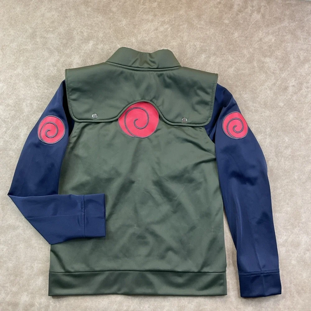 Naruto Shippuden Track Jacket Boys Sz L Anime Cosplay Zip Up Green Y2K Spirit